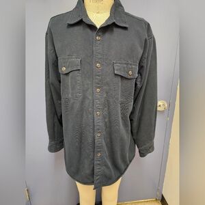 Levi Strauss Men's L Navy Button-Up Jacket Lined W/Plaid Blue Fleece